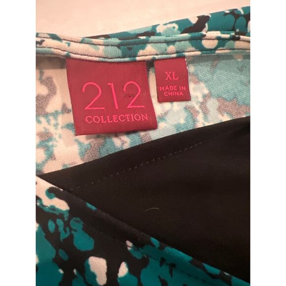 212 Collection Multi-Color Geometric Print Twist Waist Career Dress XL - Picture 7 of 9